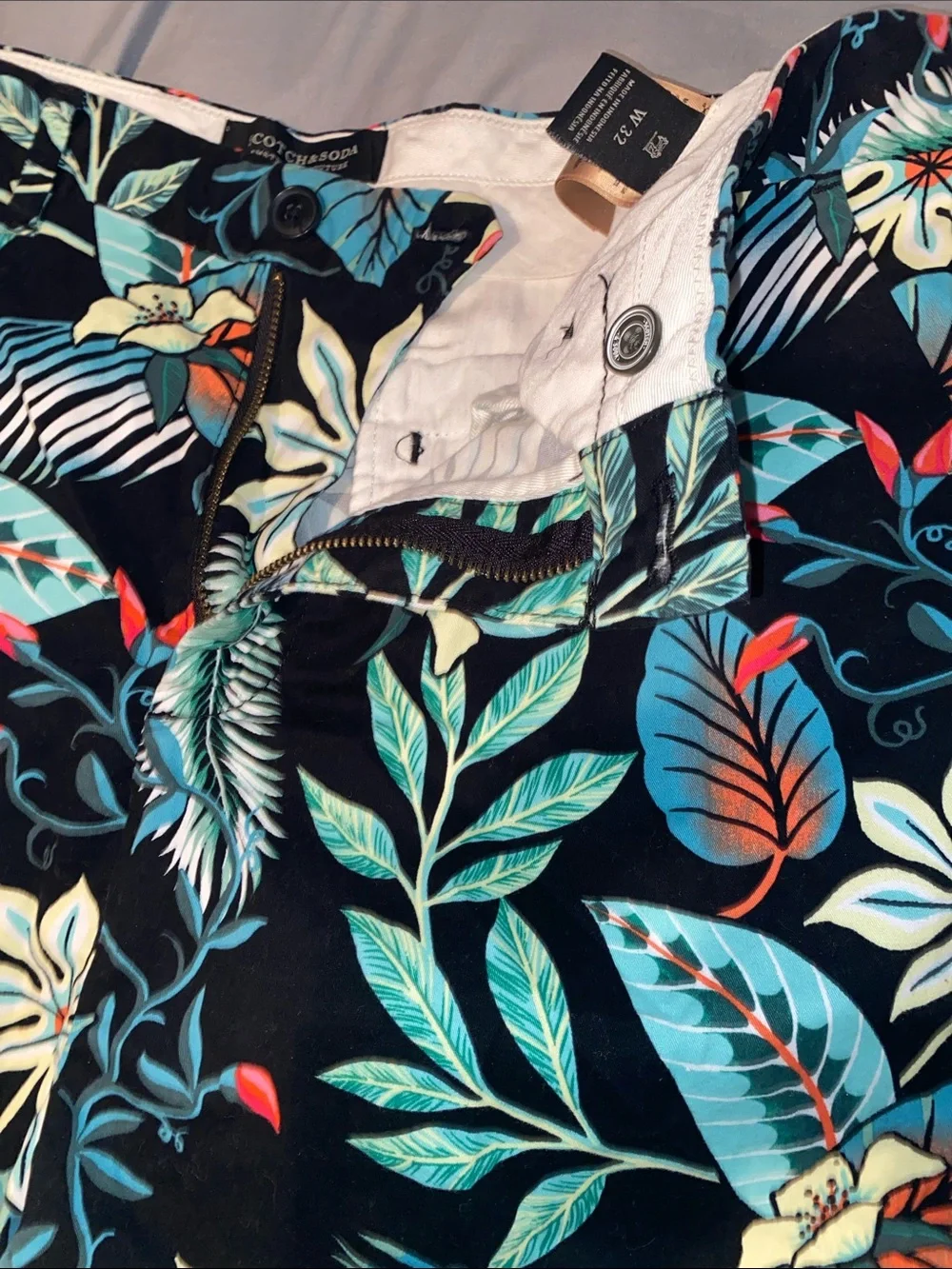Men's Black Tropical Floral Swim Trunks - Unbranded